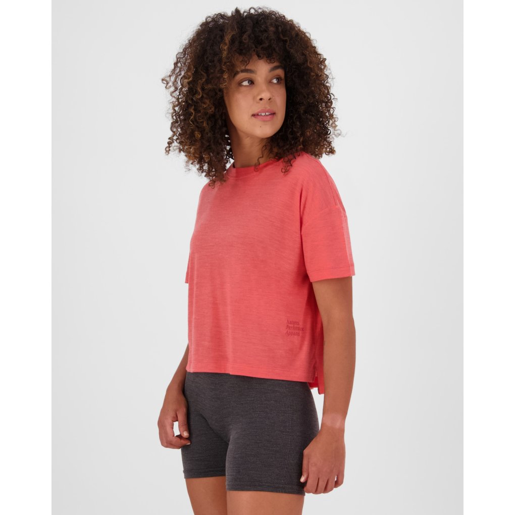 Mons Royale Zephyr Merino Tencel™ Boxy T-Shirt Women - watermelon