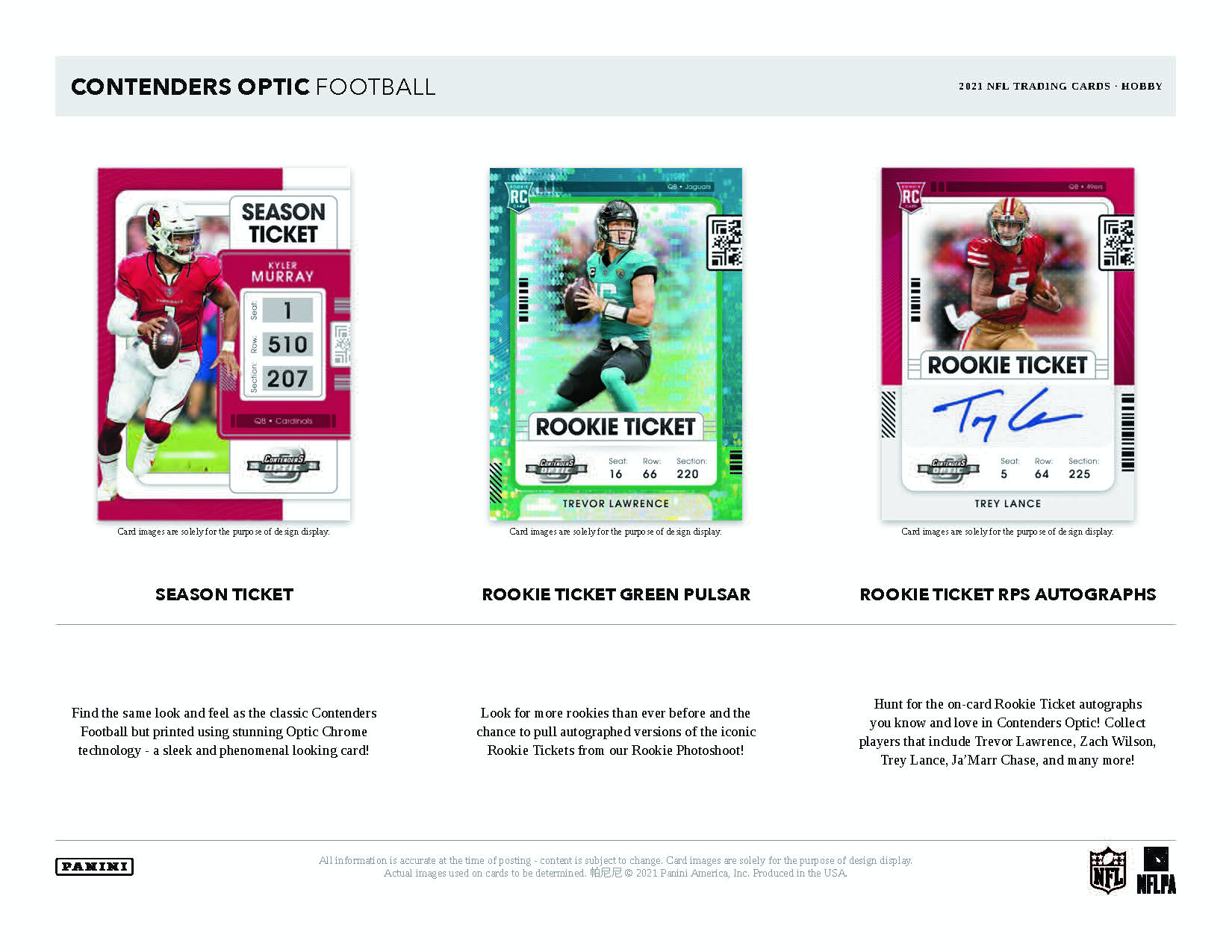 2021 Panini Contenders Optic NFL Football Hobby Box