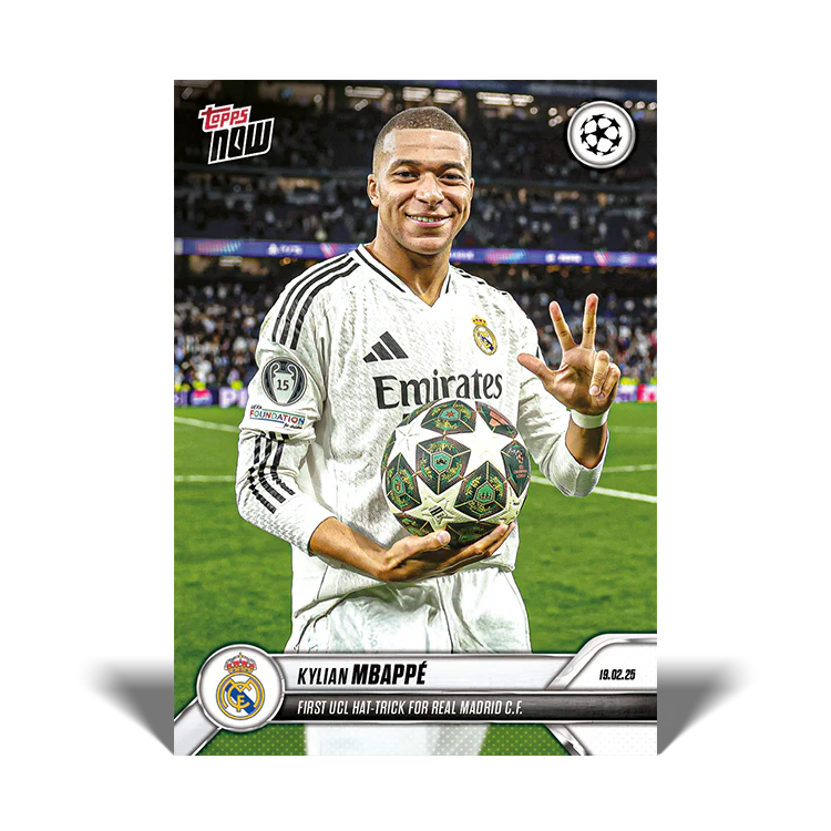Kylian Mbappé - First UCL hat-trick for Real Madrid C.F.- 24/25 UCL Topps NOW® Card 108
