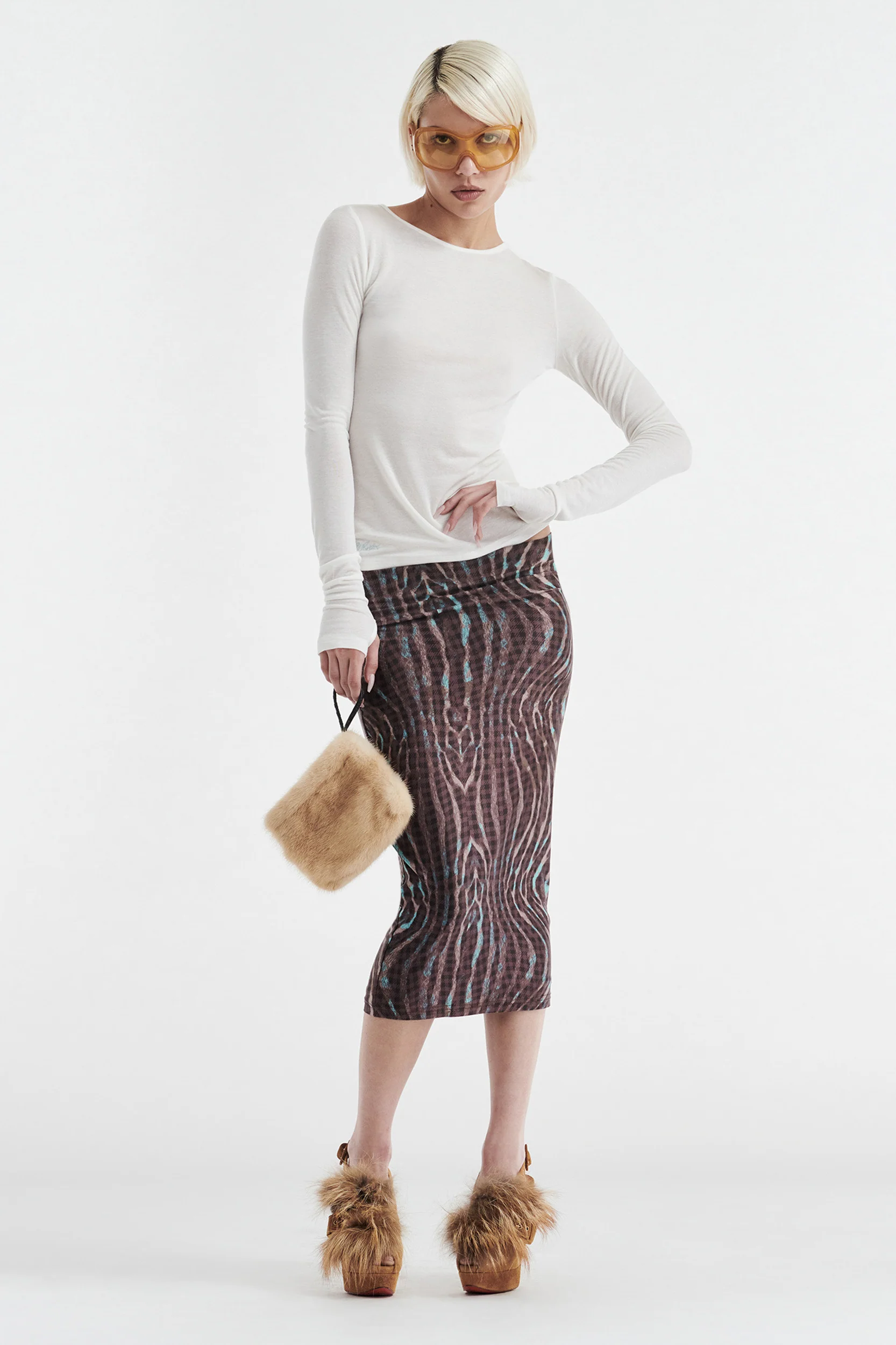 Claudia Long Sleeve Basic Top - White