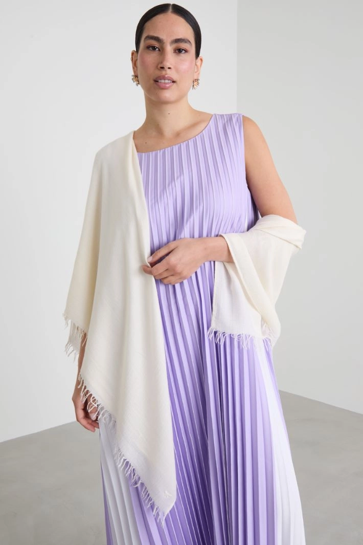 Viscose and cashmere shawl - CREAM