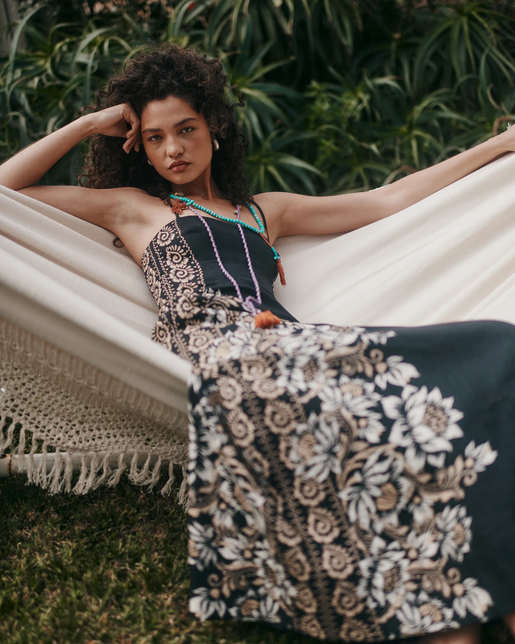 Alida Linen Maxi Dress Midnight Bells Beach