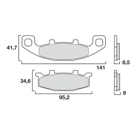 Brembo Organic brake pads front/rear (depending on model)Ref: 07KA0933
