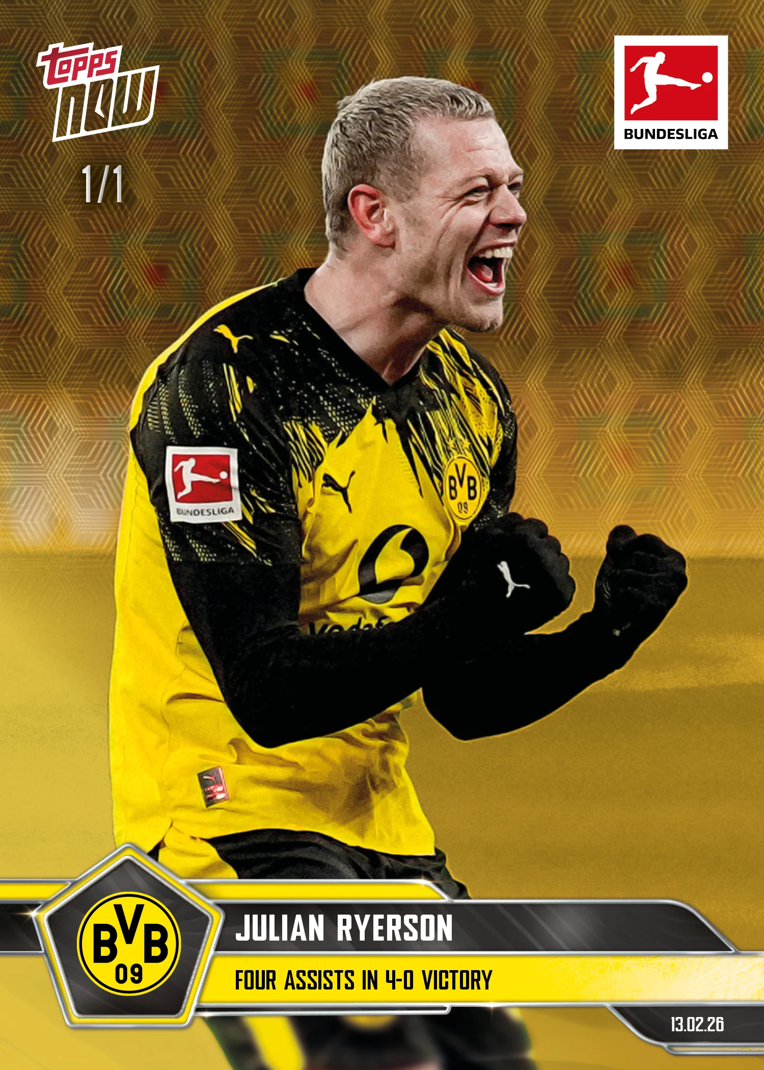Julian Ryerson - 2025-26 Bundesliga Topps NOW® - Card 122 - PR: 406