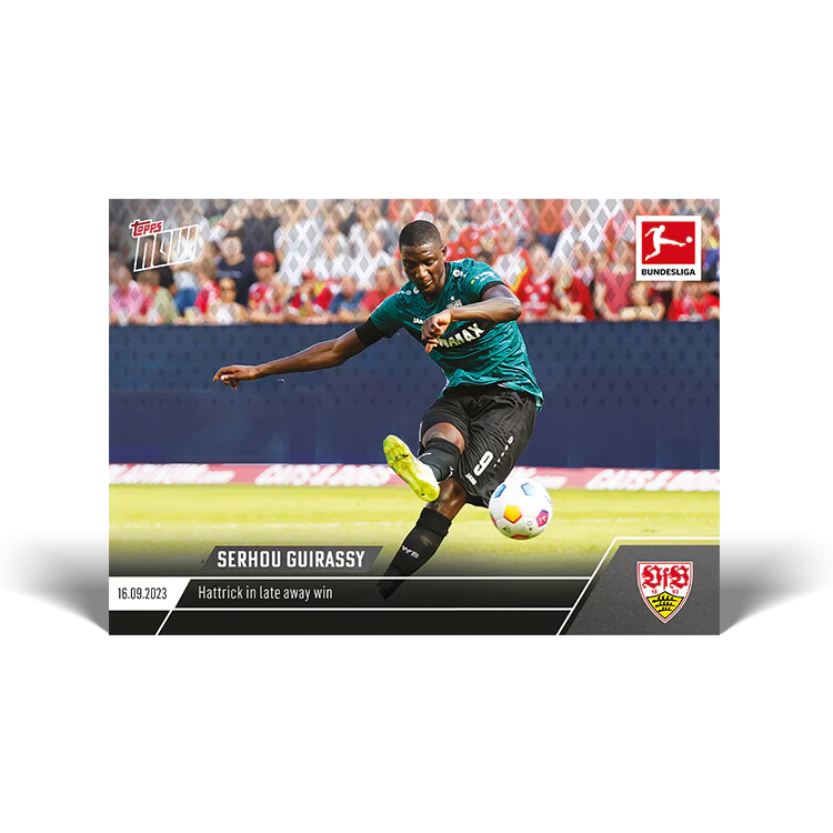 Topps UK - Serhou Guirassy - Hattrick in late away win - Bundesliga TOPPS NOW® Card #26