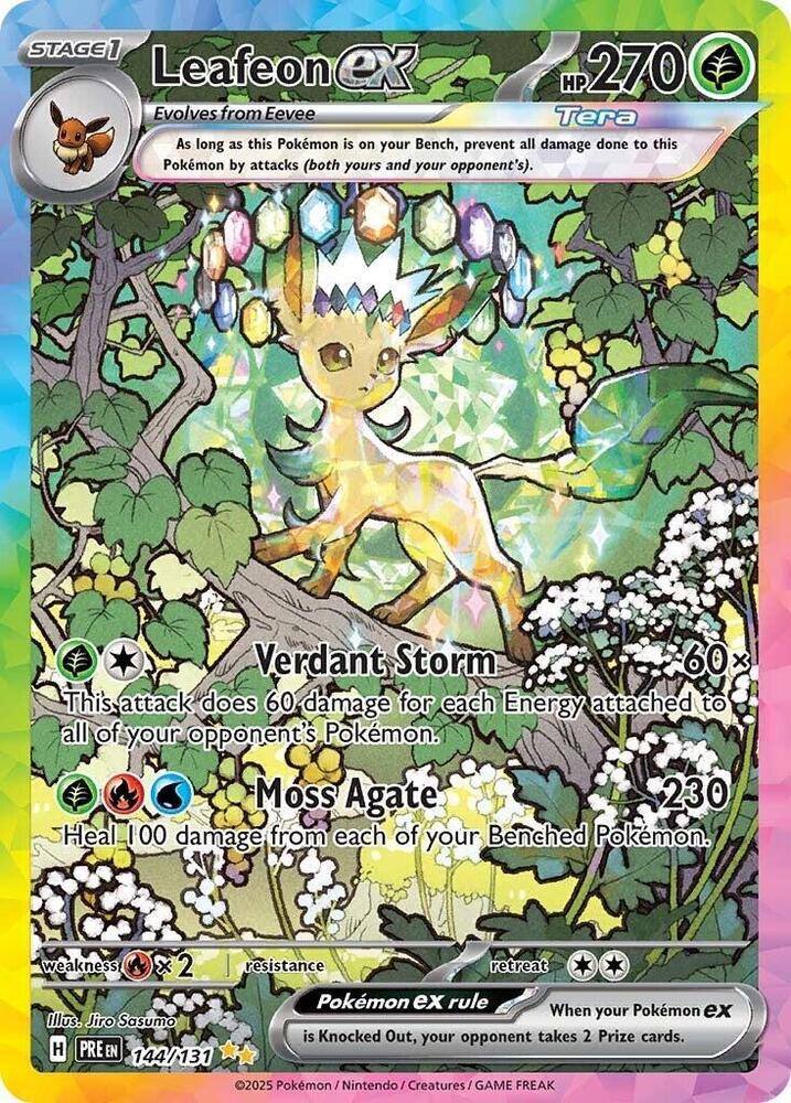 Pokemon SV: Prismatic Evolutions 144/131 Leafeon ex Near Mint