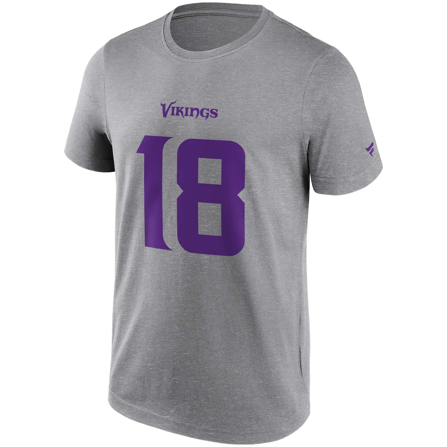 Justin Jefferson #18 Minnesota Vikings Player NFL T-Shirt Gray