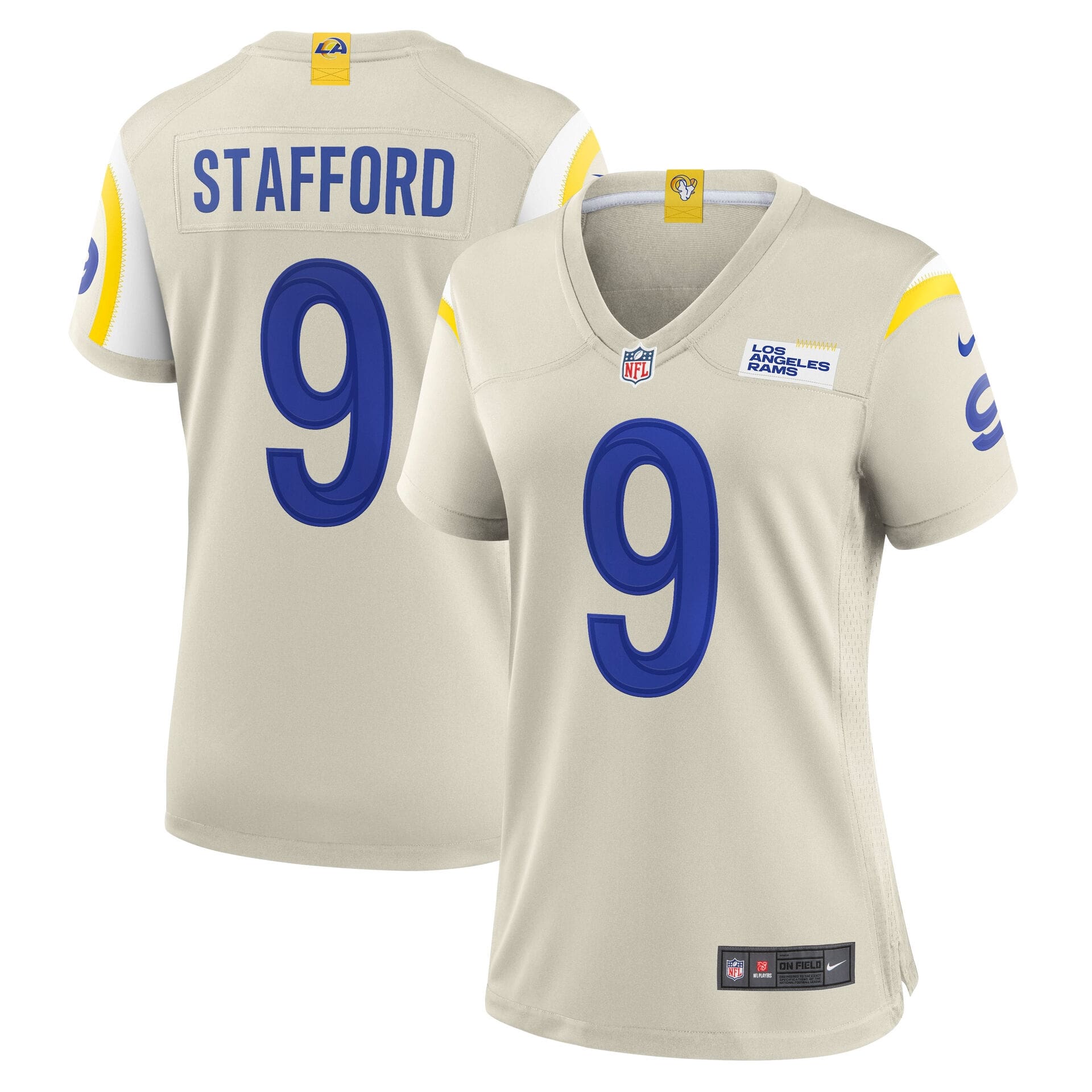 Matthew Stafford #9 Los Angeles Rams Game NFL Jersey Bone (WOMEN'S)