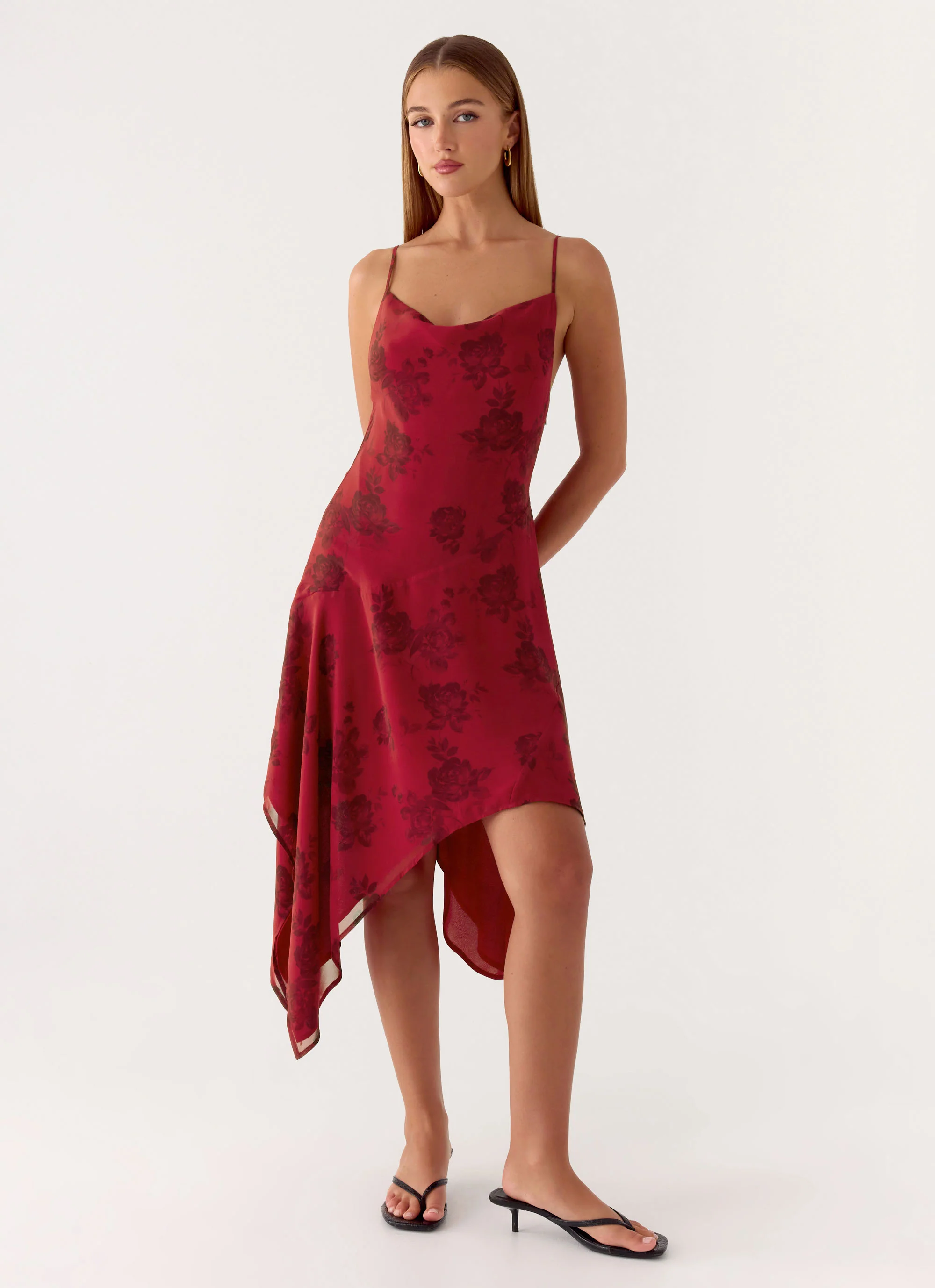 Jasiel Midi Dress - Cherry Rose