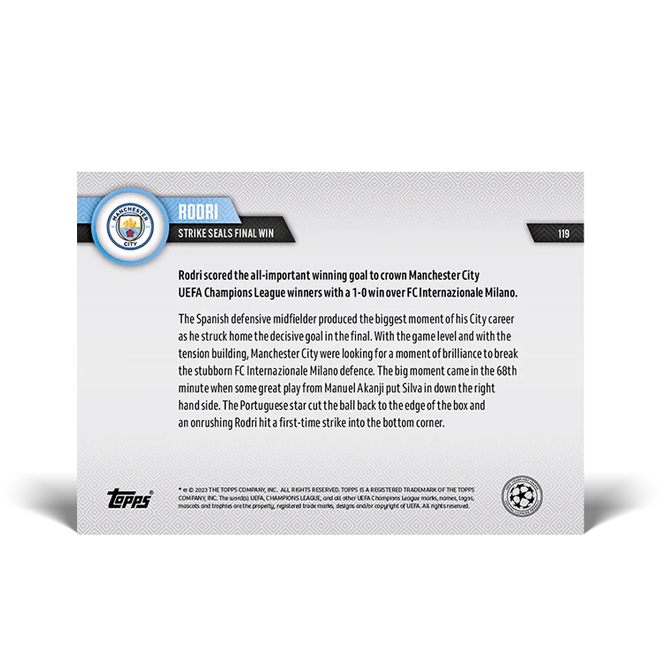 Topps UK - Strike seals final win - UCL TOPPS NOW® Card #119