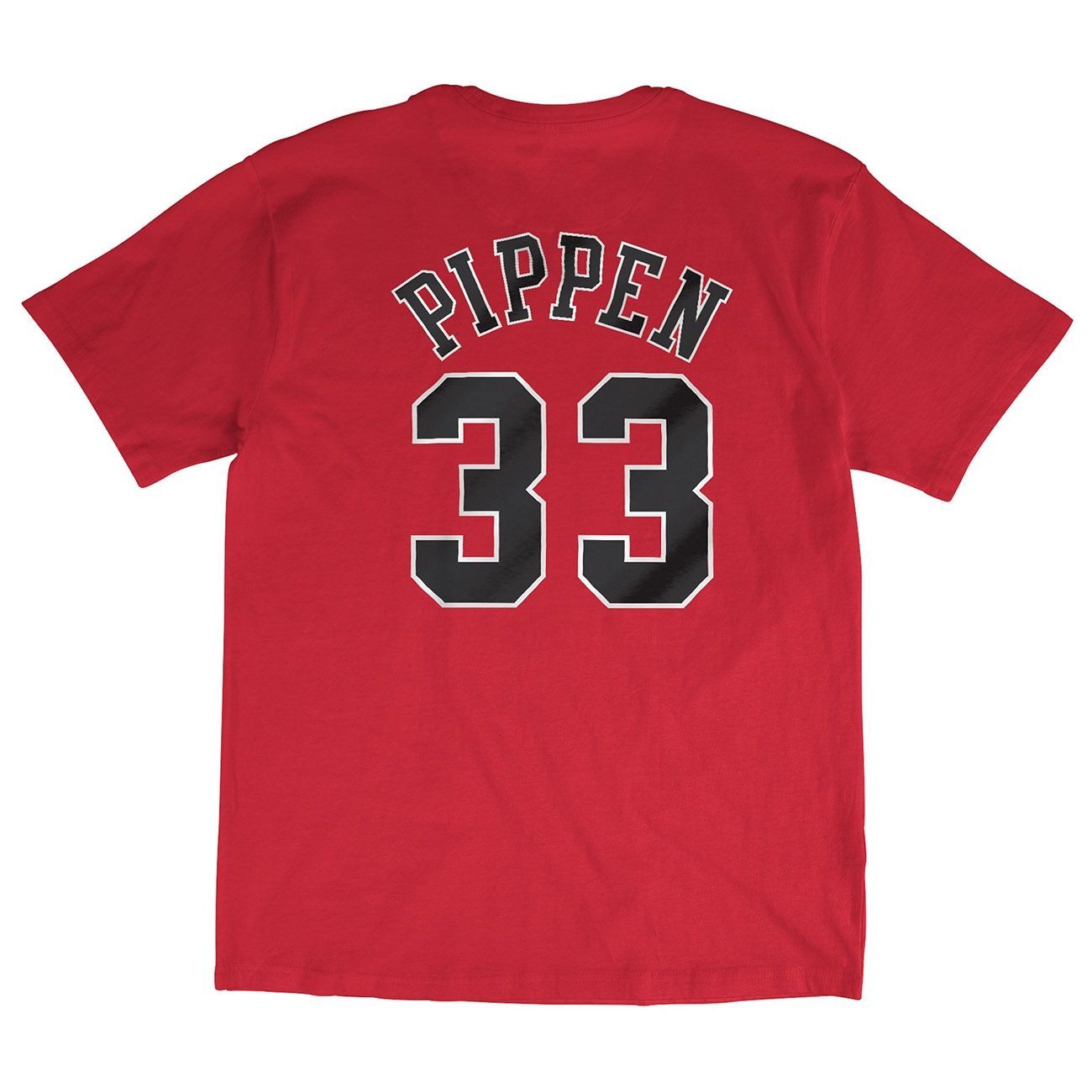 Scottie Pippen #33 Chicago Bulls Name & Number NBA Tee Red
