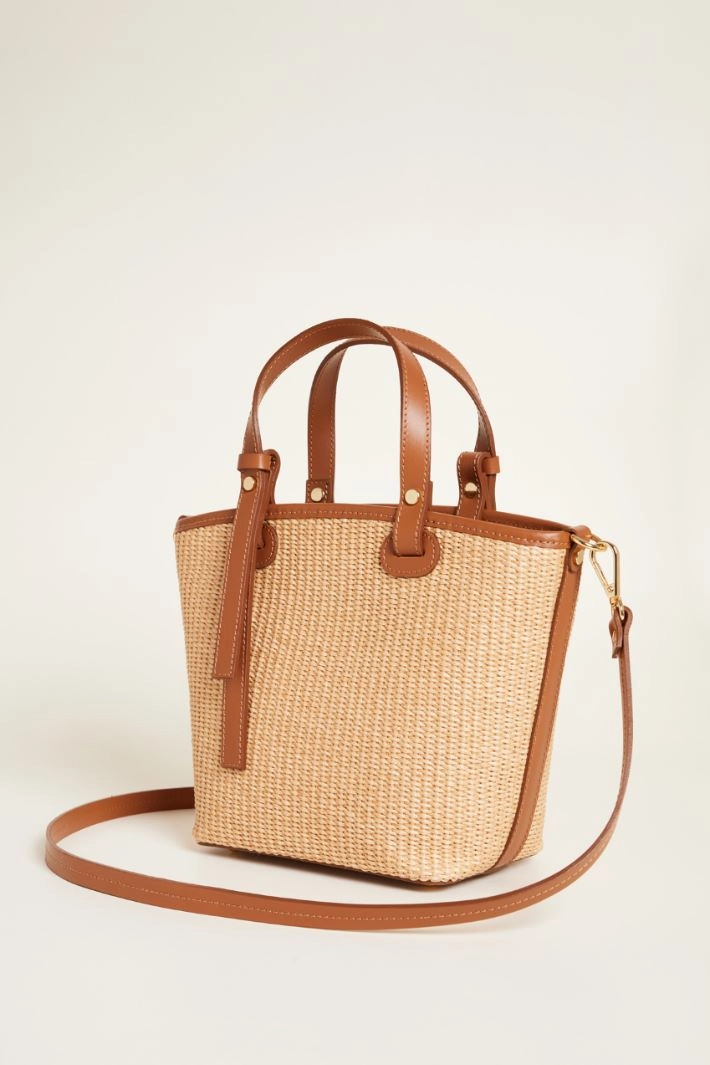 Straw shoulder bag - BEIGE