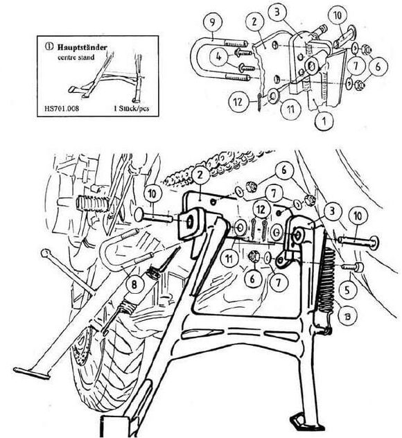 Hepco & Becker central stand - blackHONDA 600 CB 600 F HORNET (PC36) - 2003 - 2006Ref: Hbe05185A / 505935 00 01