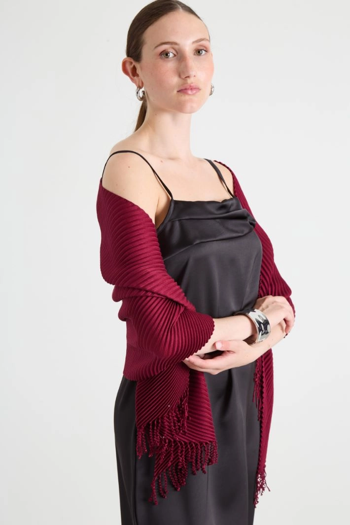 Pleated stole - BORDEAUX