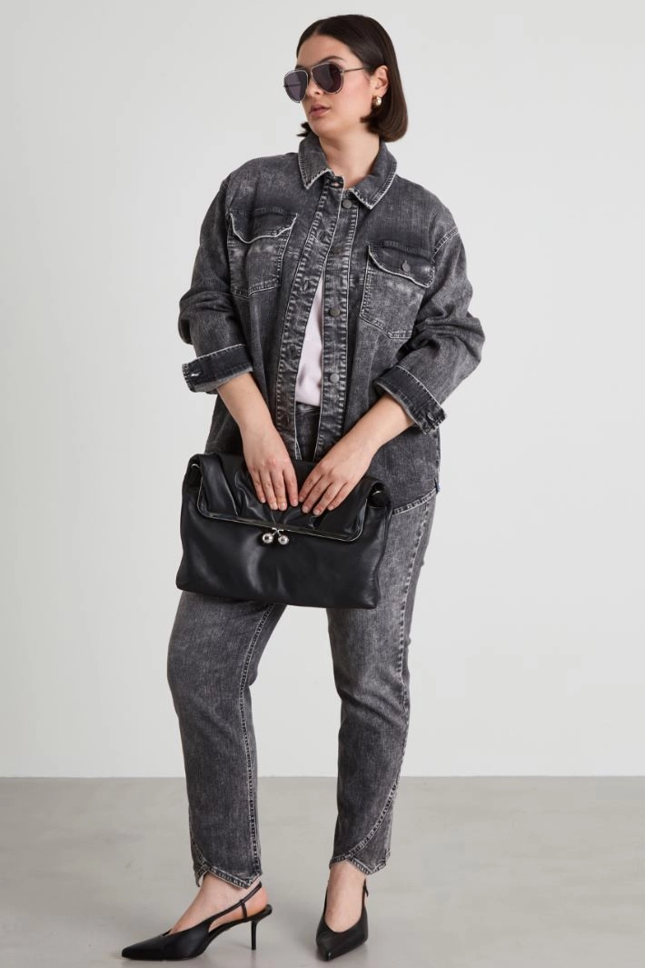 Cotton denim jacket - GREY