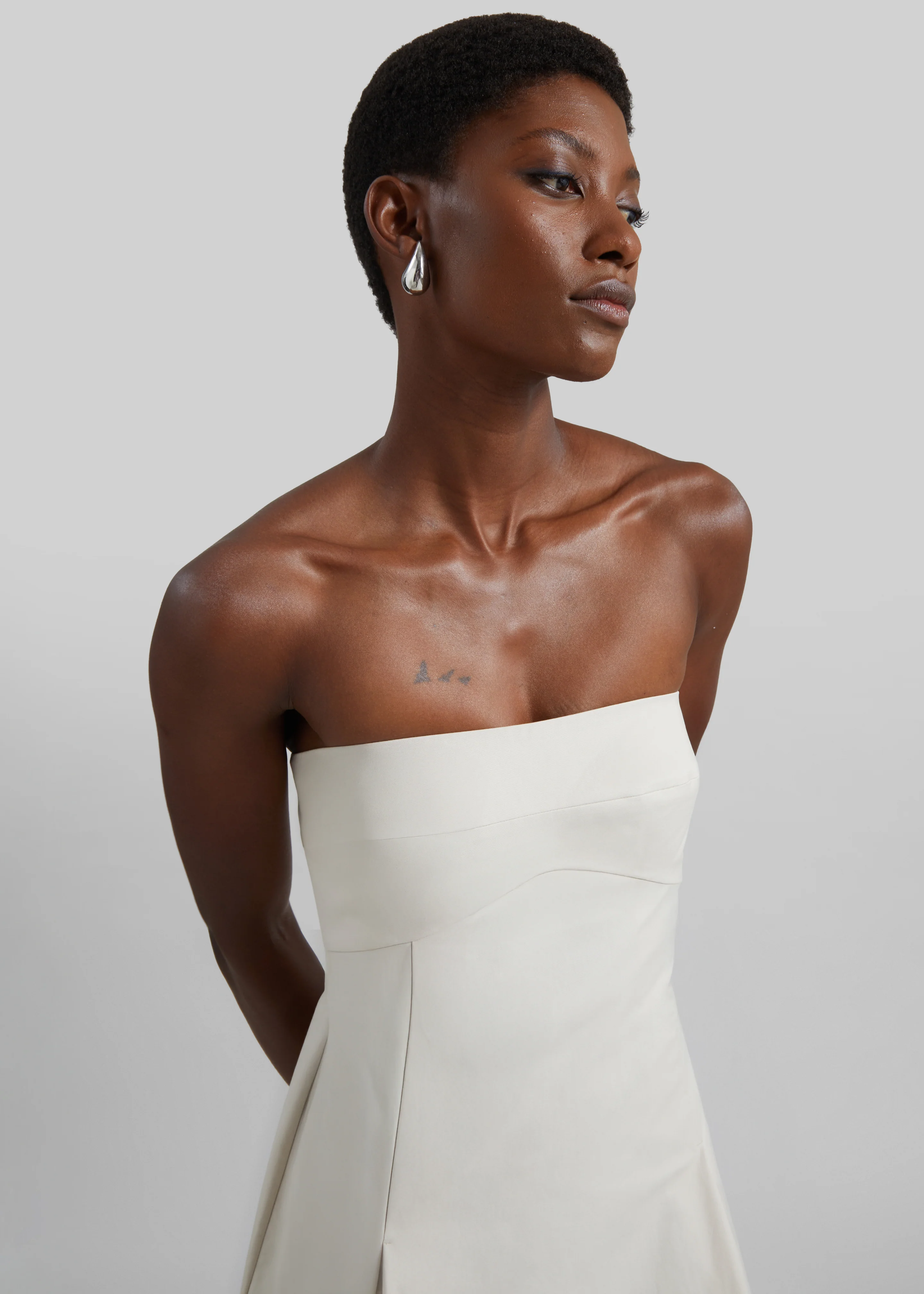 St. Agni Canvas Pleat Cocoon Dress - Shell