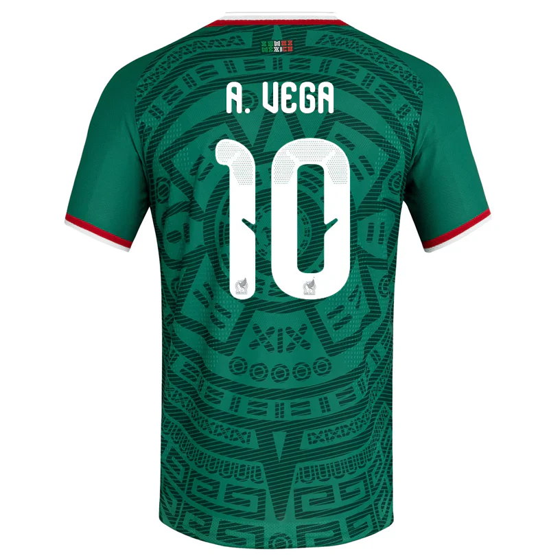 Men's A. Vega Mexico Authentic Home 2026 World Cup Jersey (Bold Green)