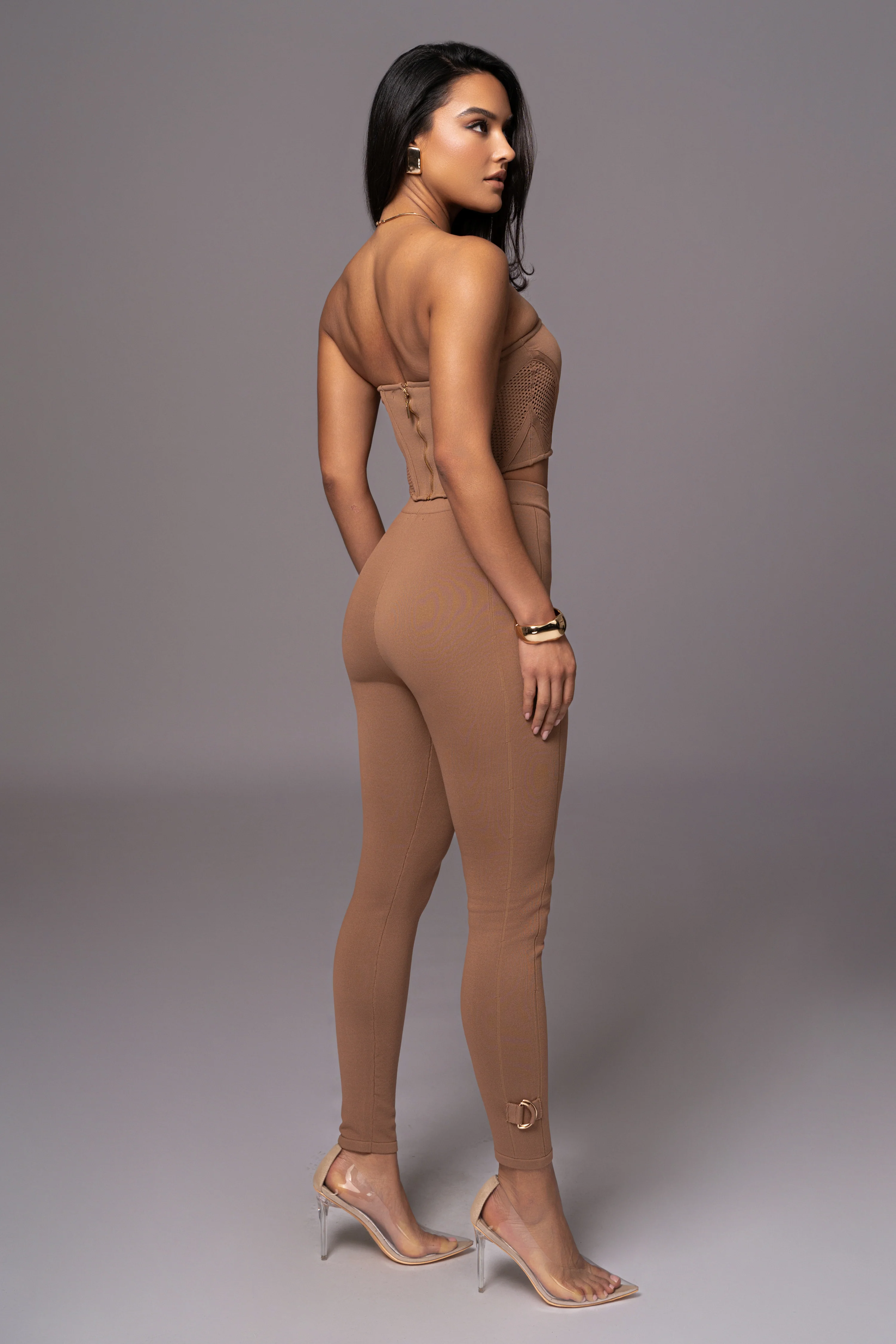 Pecan Freda Knit Bustier