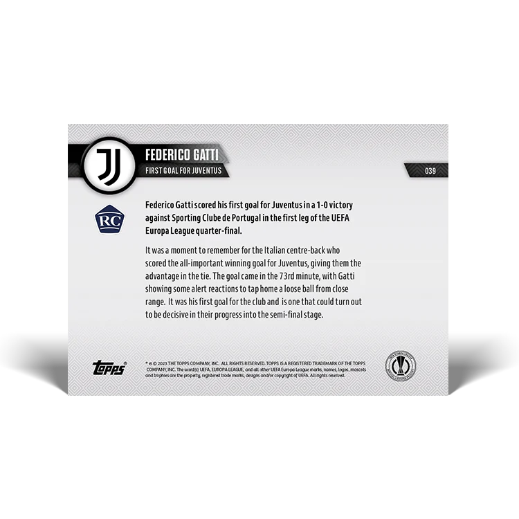 Topps UK - First goal for Juventus - EL TOPPS NOW® Card #39
