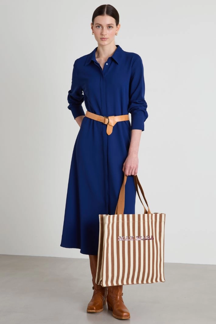 Belted shirt dress - BLUE
