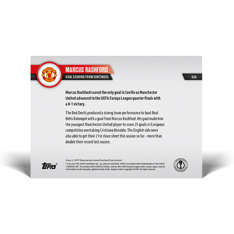Topps UK - Goal scoring form continues - EL TOPPS NOW® Card #36