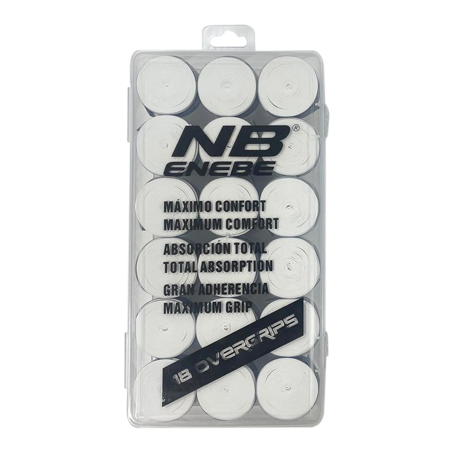 BOX OF 18 ENEBE SMOOTH WHITE OVERGRIPS A003779.002