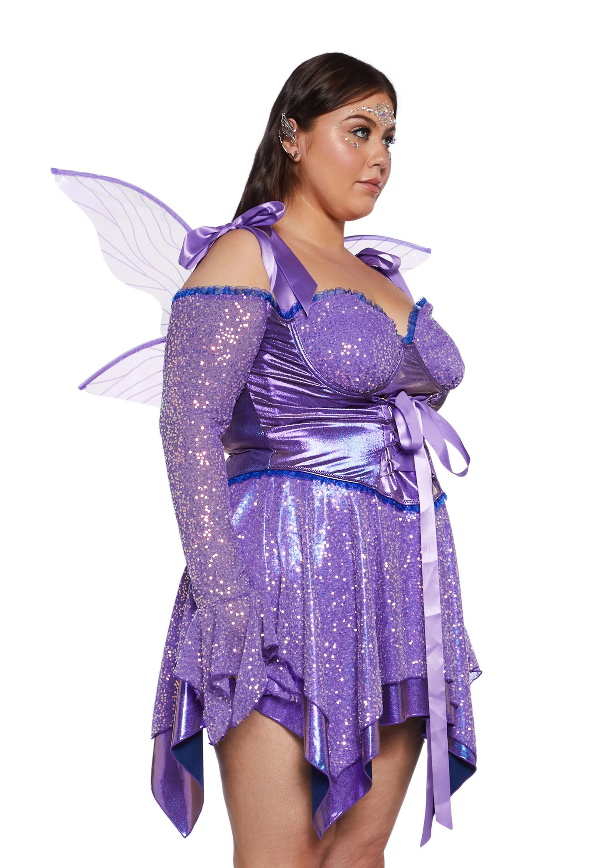 Plus Cyber Fairy Costume - Purple