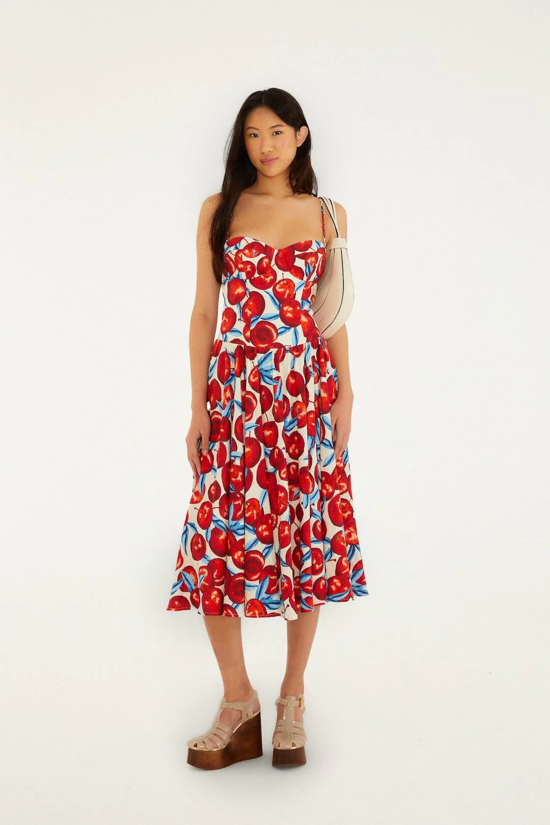 Cherry Blossom Sleeveless Midi Dress