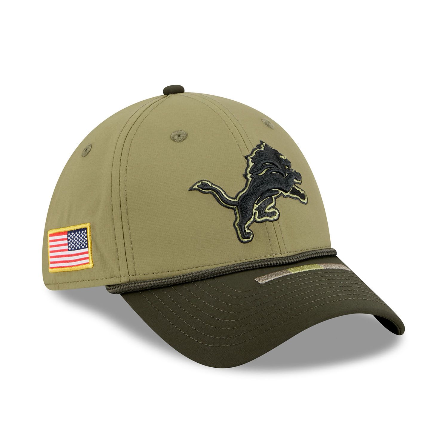 Detroit Lions 2025 NFL Salute to Service 39THIRTY Flex Cap Olive