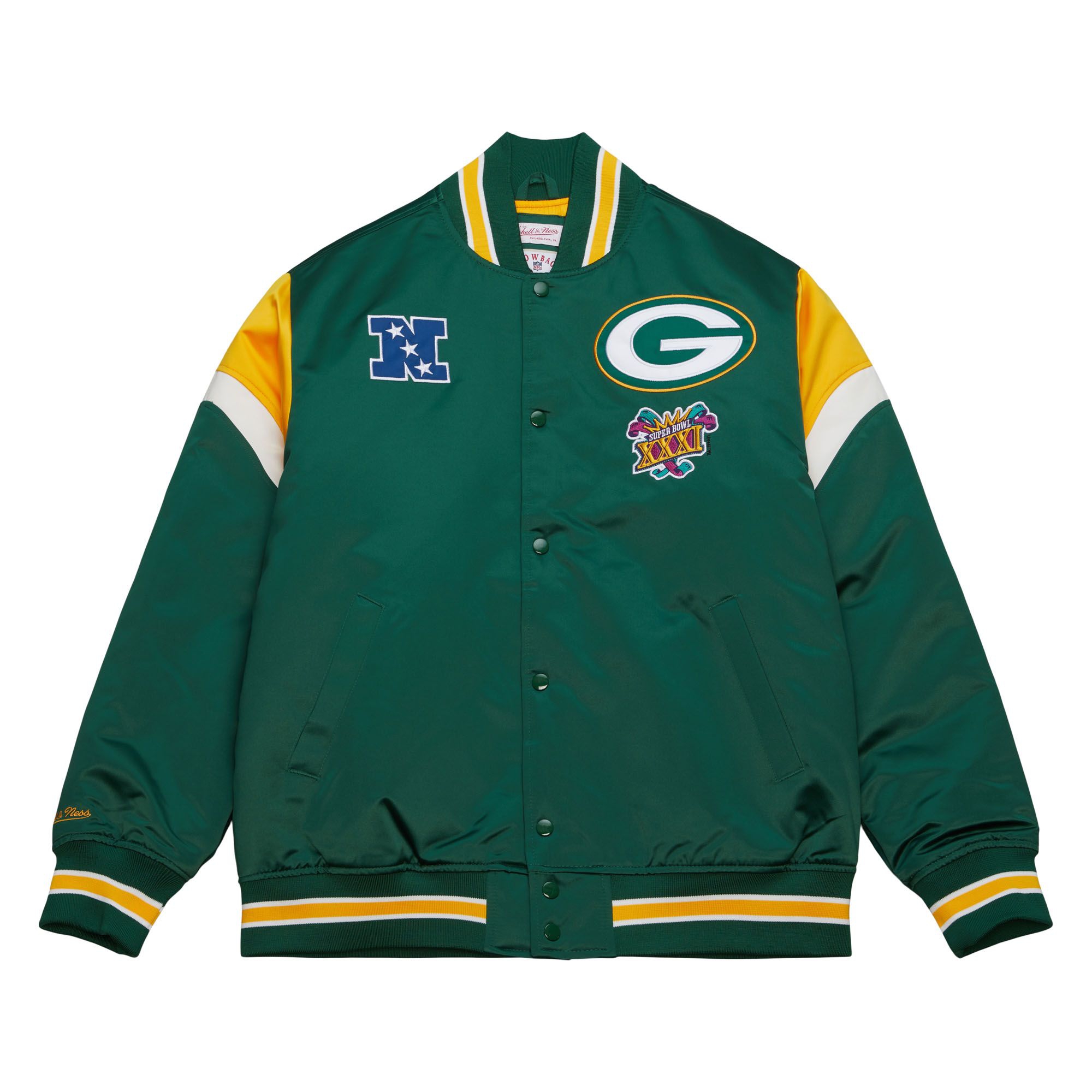 Green Bay Packers Mitchell & Ness Heavyweight Satin NFL Jacket