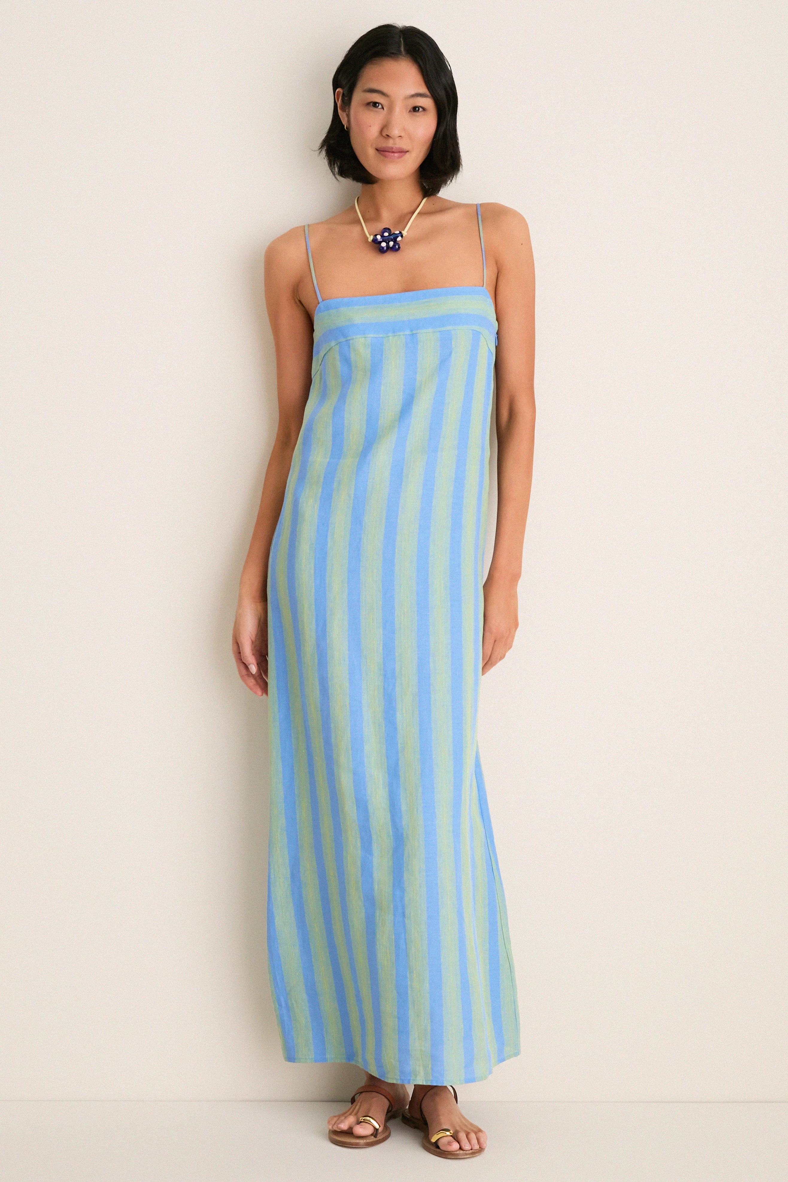 Seaport Stripe Laura Linen Dress