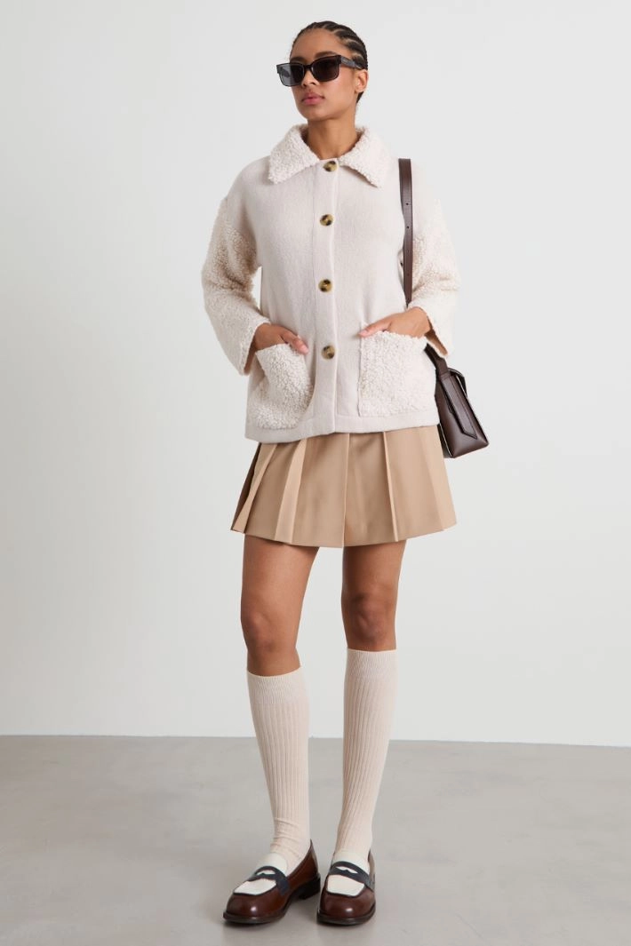 Boucle wool cardigan - CREAM