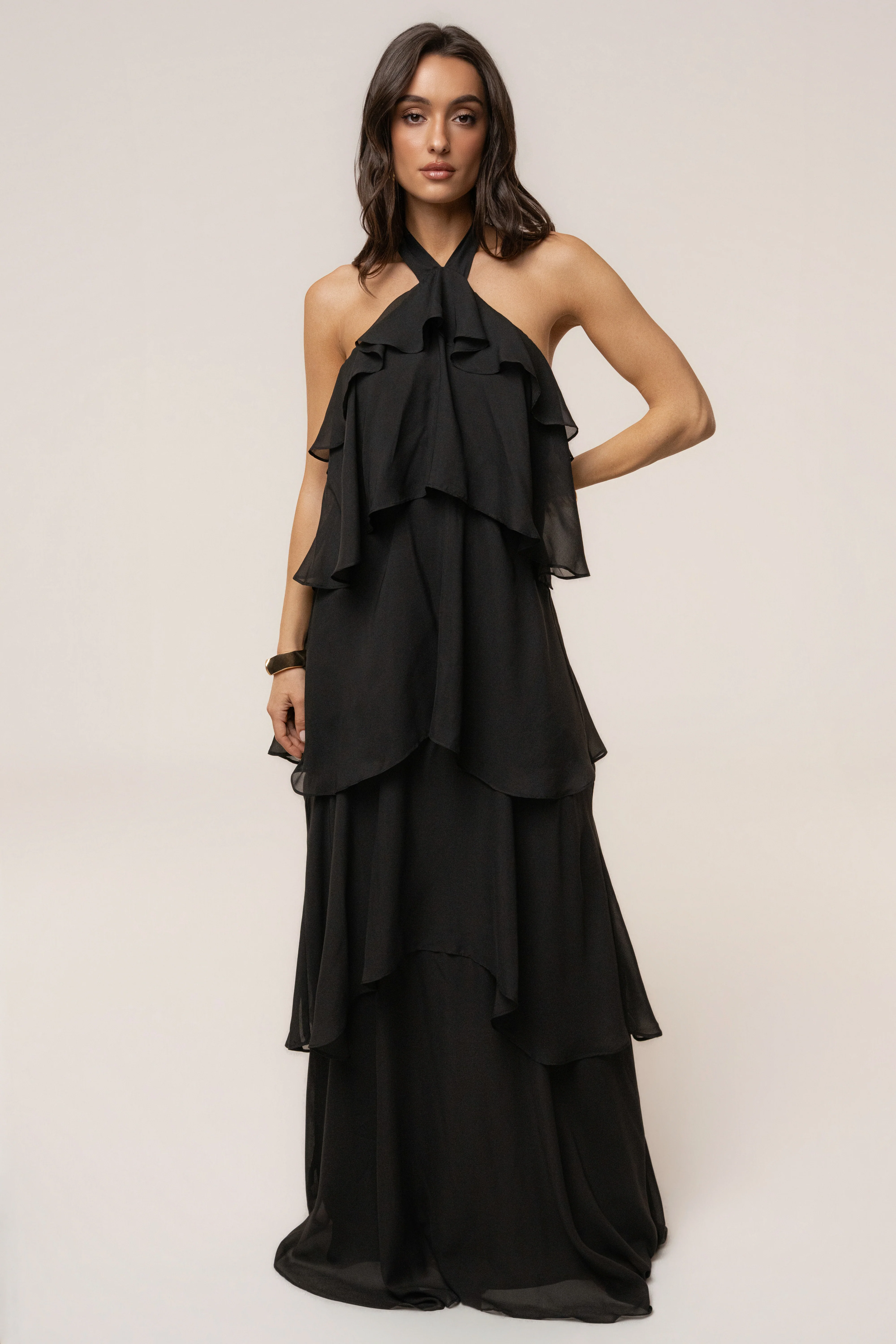 Black Head In The Clouds Maxi Dress