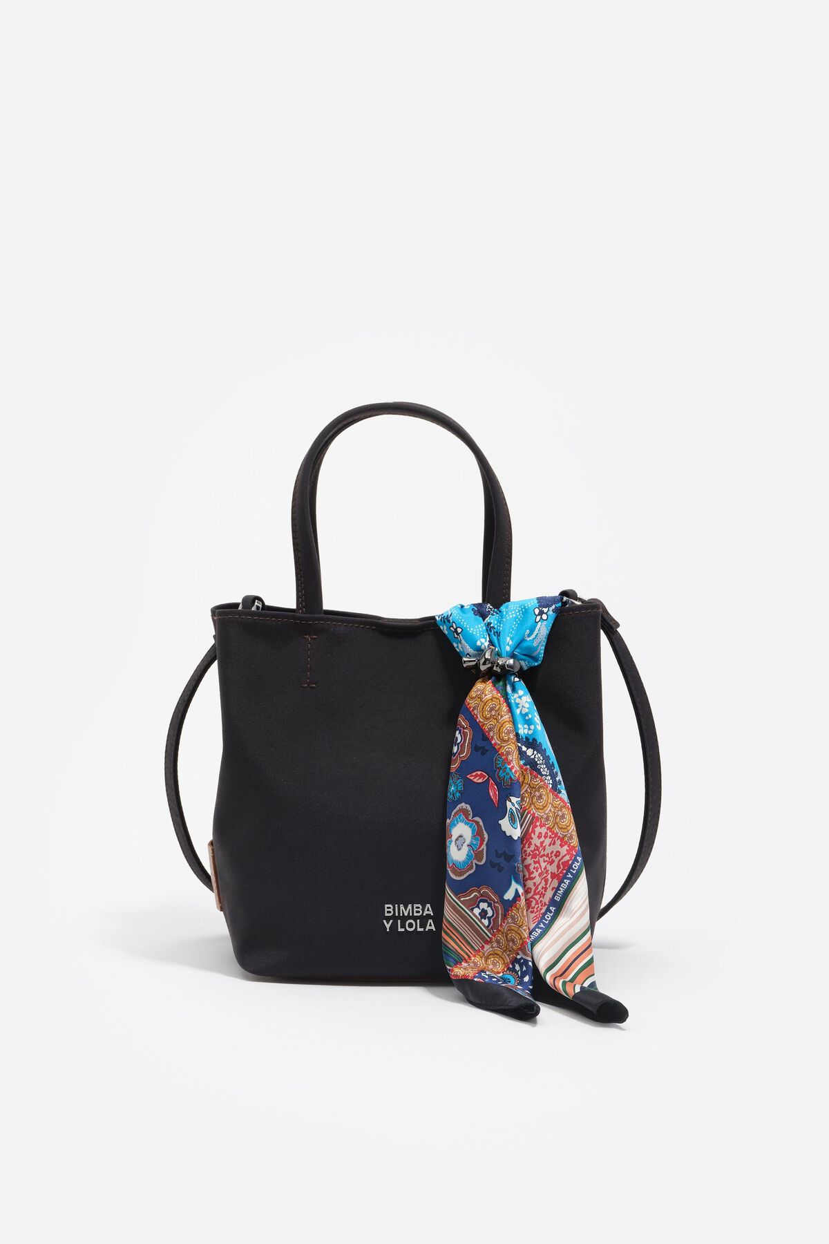 Blue patchwork paisley and flowers scarf charm