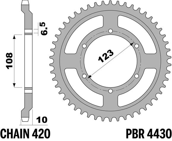 Couronne PBR acier standard - 420 52 dentsRef : PBR01648A / 1151593001