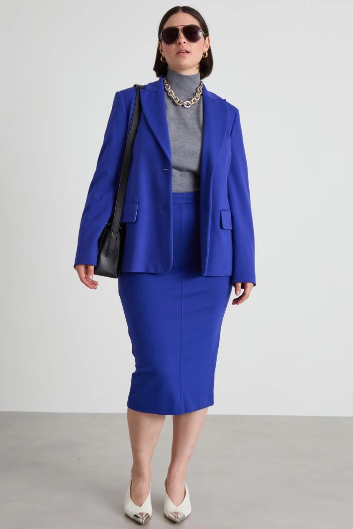 Jersey pencil skirt - PURPLE