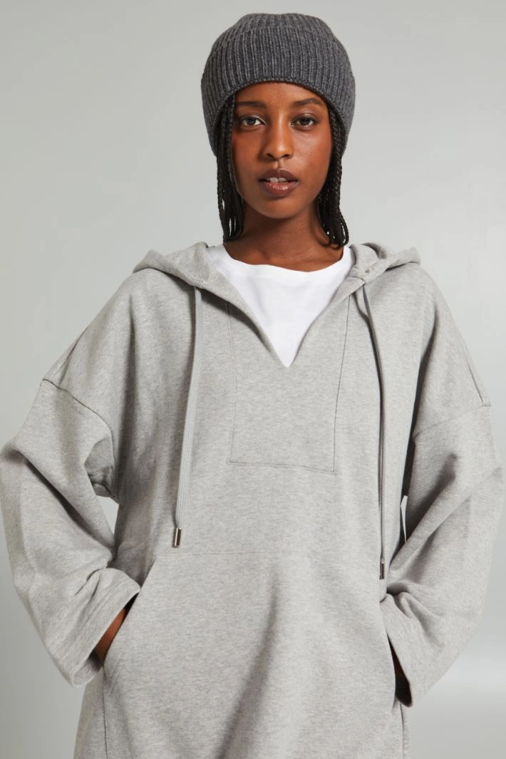 Turn-up beanie hat - MEDIUM GREY