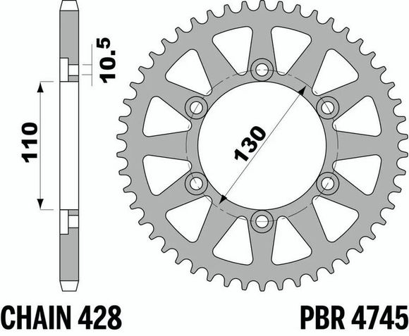 Couronne PBR acier C45 standard 4745 - 428Ref : PBR01499A / 1149262001