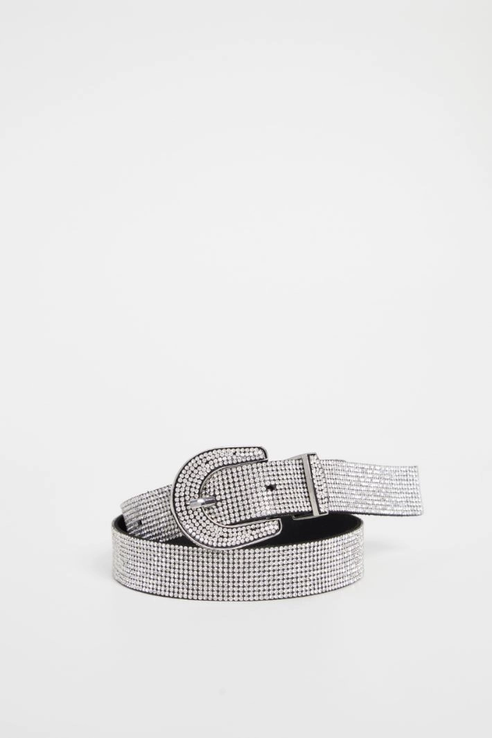 Belt with micro rhinestones - SILVER