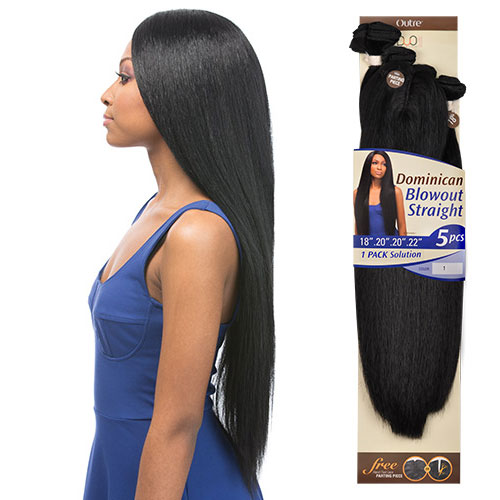 OUTRE Synthetic Hair Weave Batik Duo Dominican Blow Out Straight 5PCS