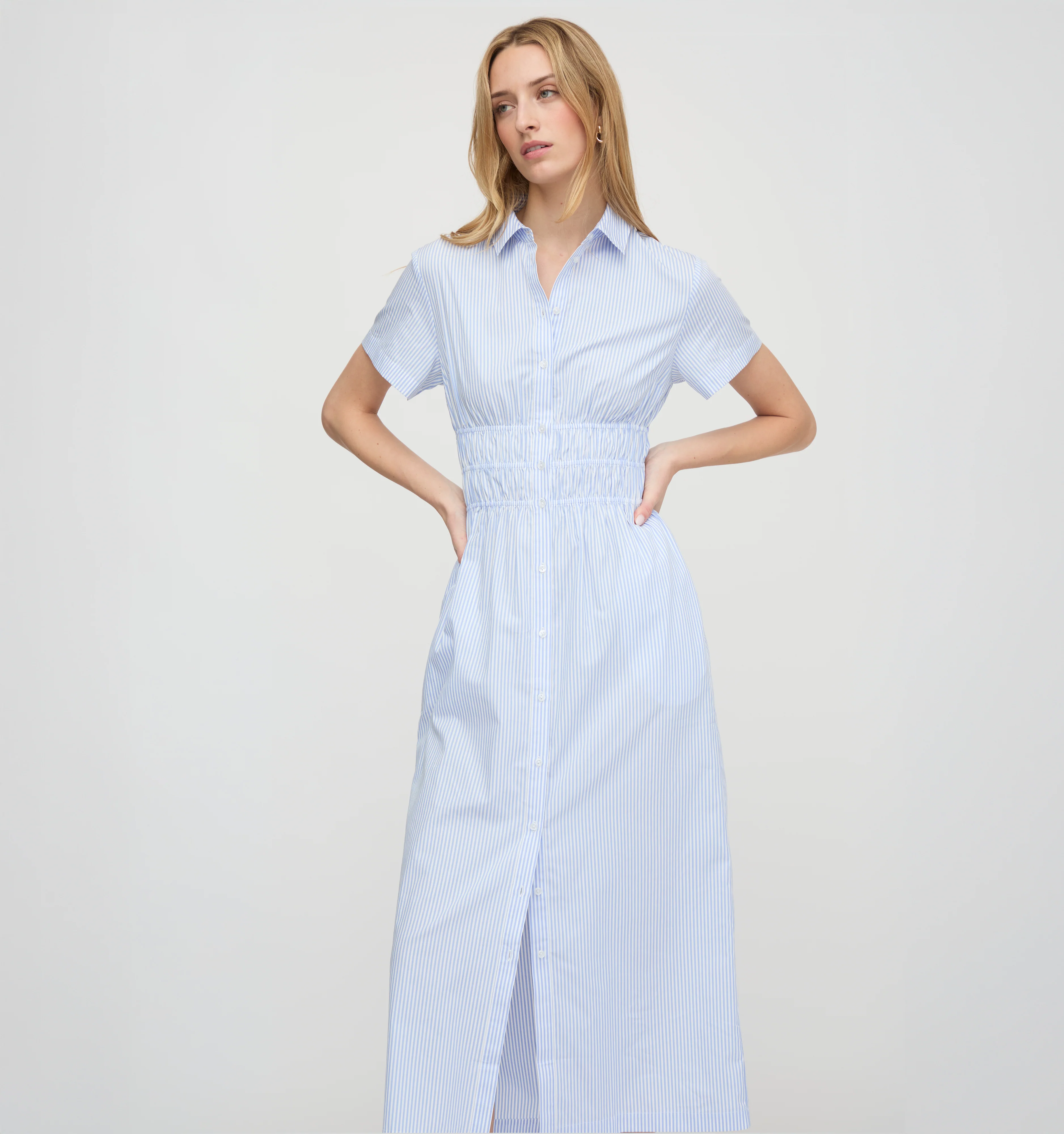 The Jamie Nap Dress - Blue/White Stripe