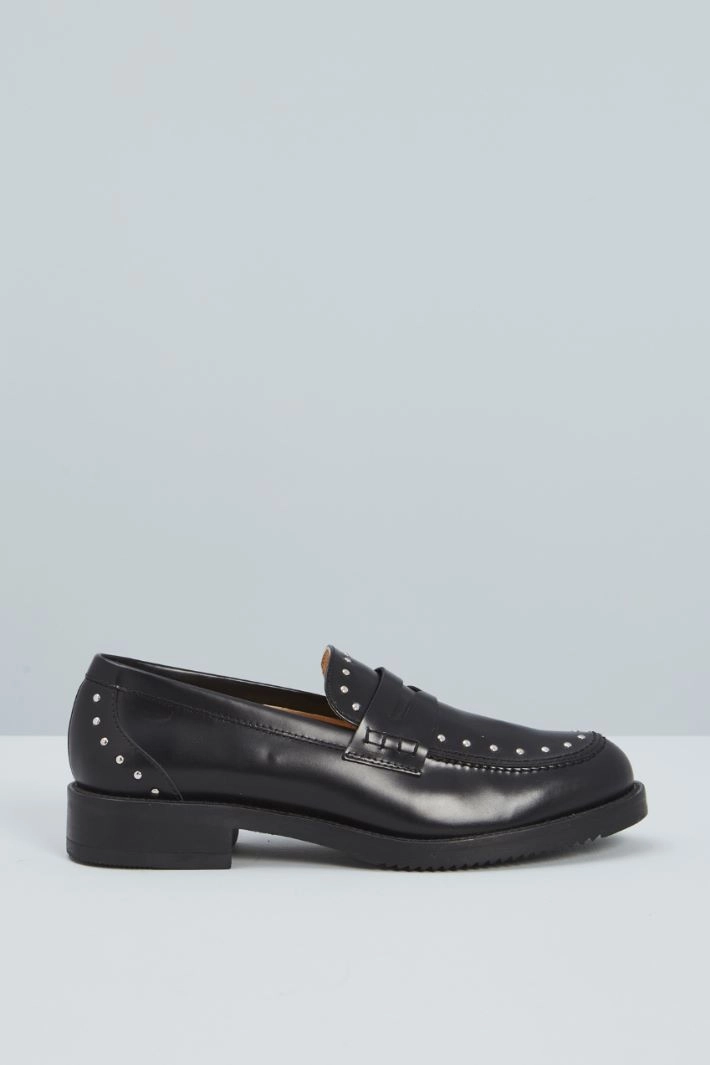 Leather moccasins - BLACK