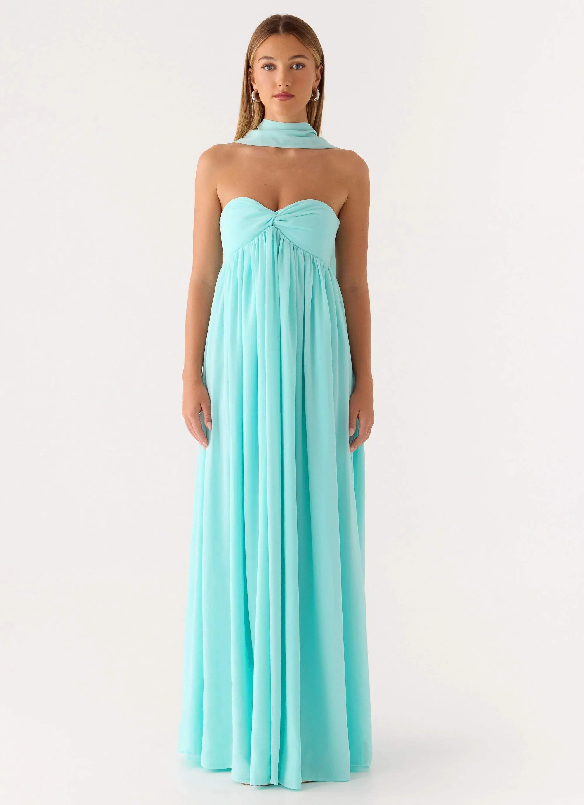 Celestino Scarf Maxi Dress - Aqua