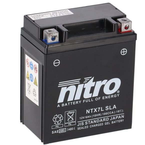 Nitro ntx7l sla firm acid type battery maintenance-free/ready to useRef: NTX7L SLA