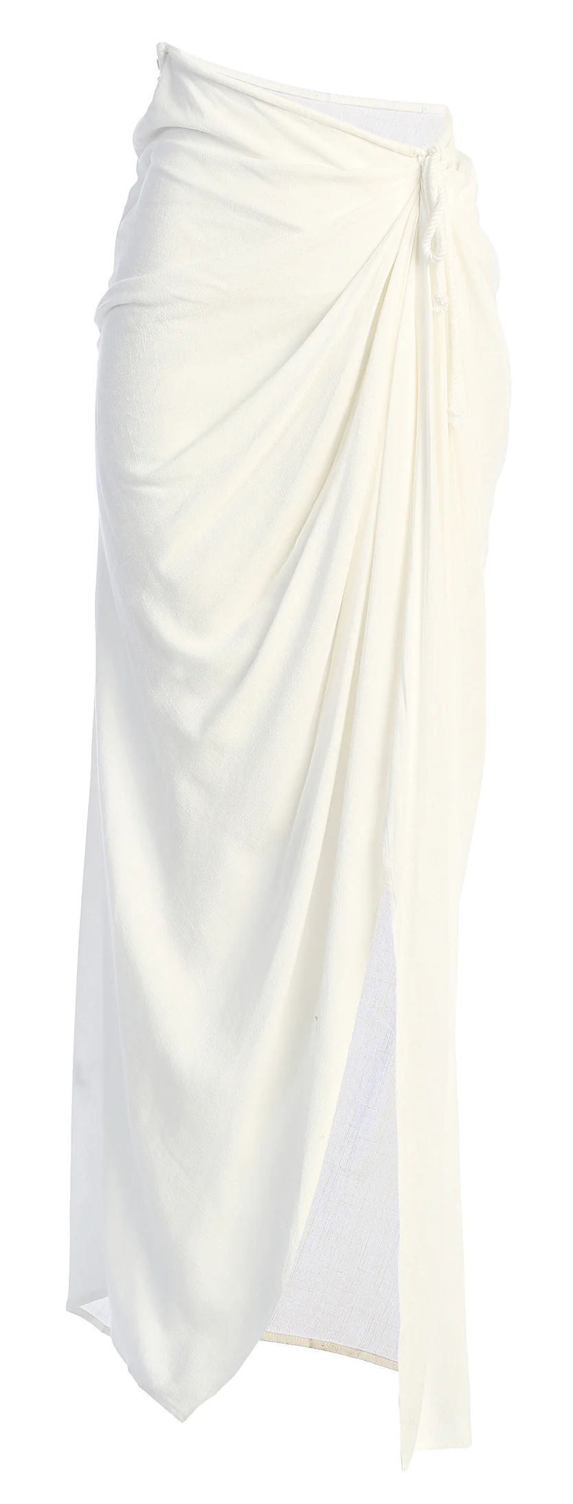 White Noelia Linen Slit Skirt