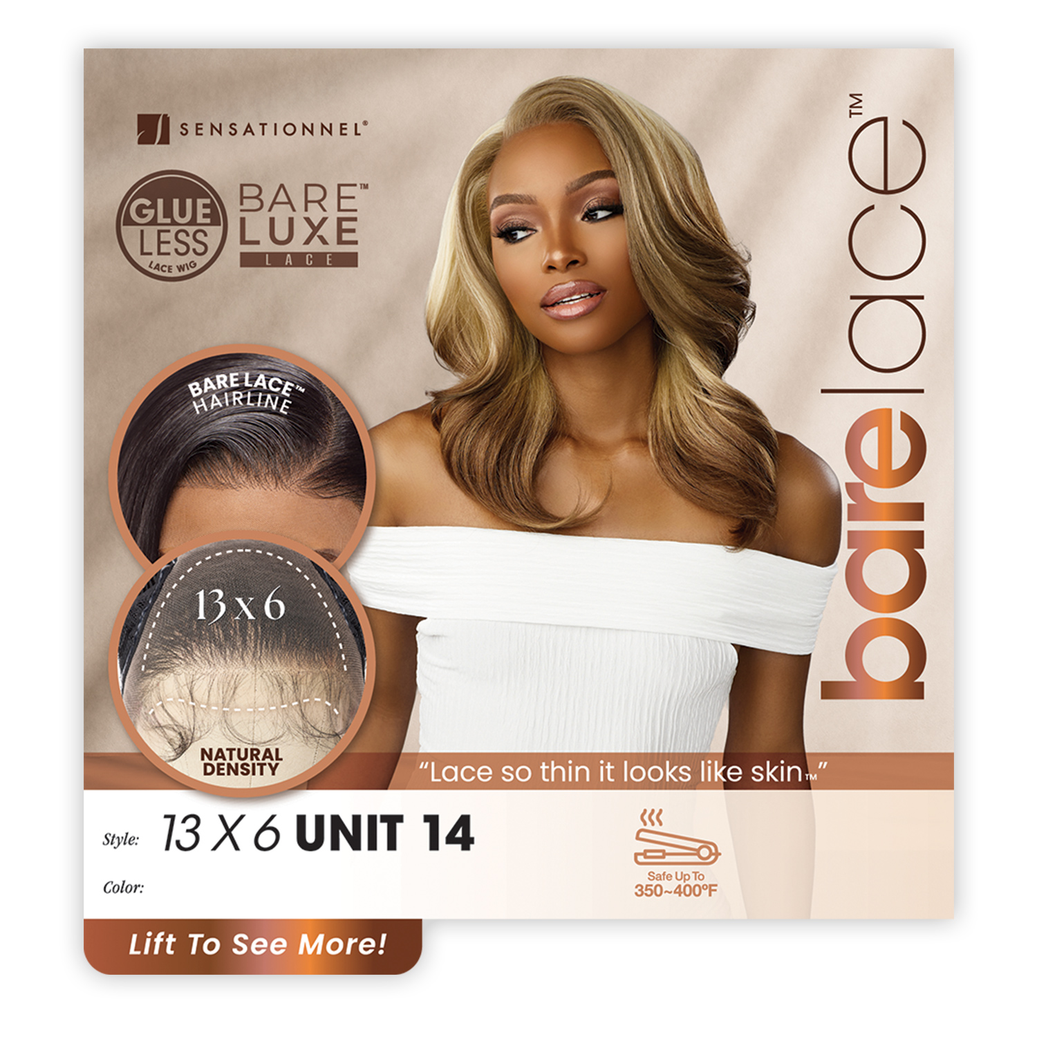 Sensationnel Lace Front Wig BareLace Glueless 13X6 Unit 14