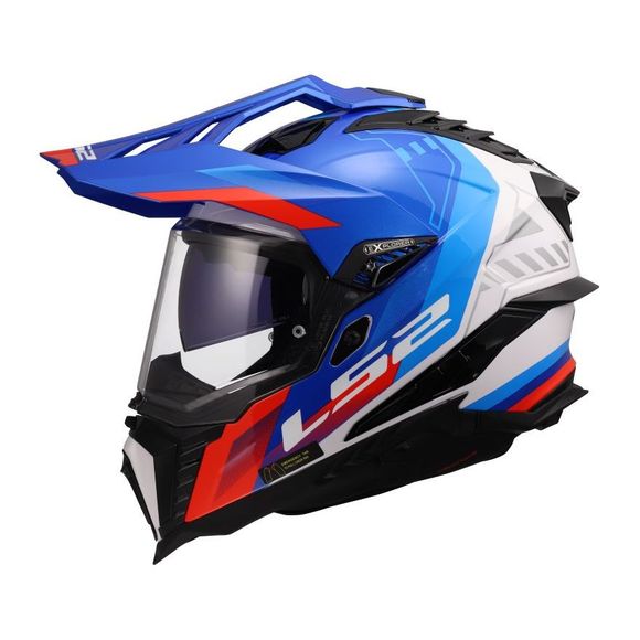 Casque intégral LS2 MX701 EXPLORER HEXA - Blanc / RougeRef : LS1291