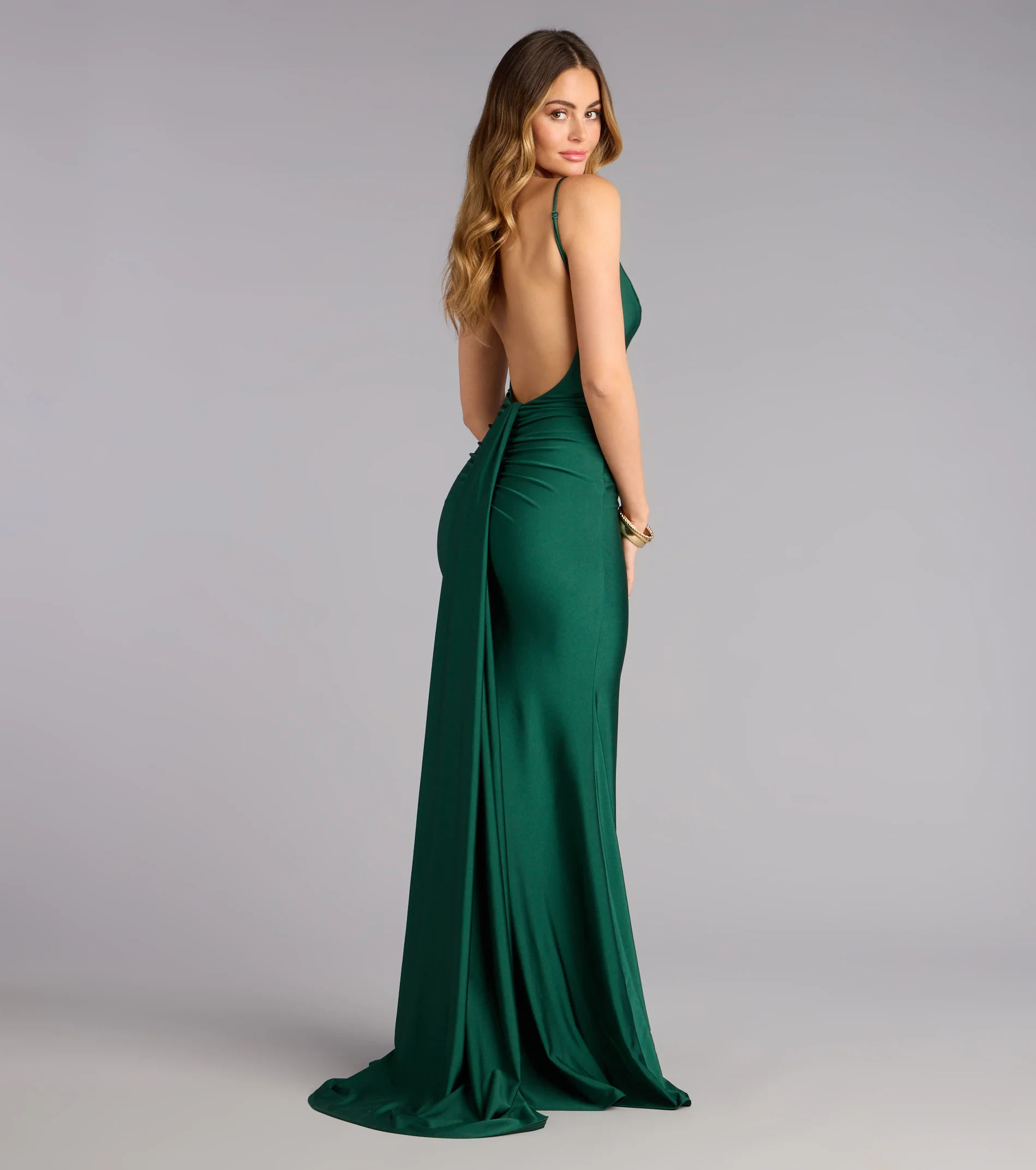 Haley Open Back Sash Mermaid Formal Dress