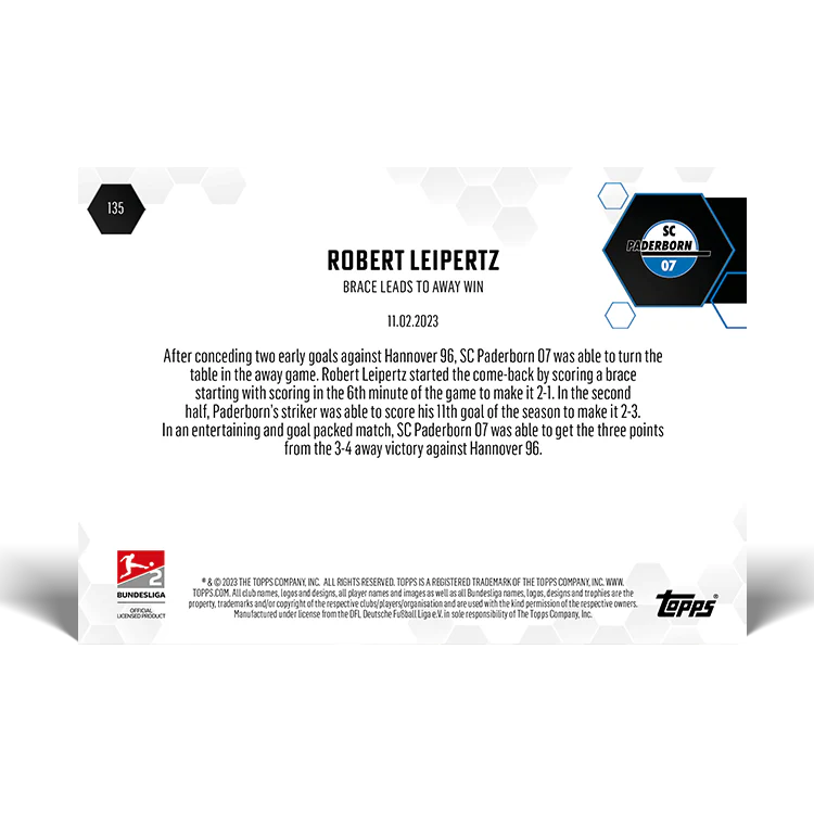 Topps UK - Brace leads to away win - Bundesliga TOPPS NOW® Card #135