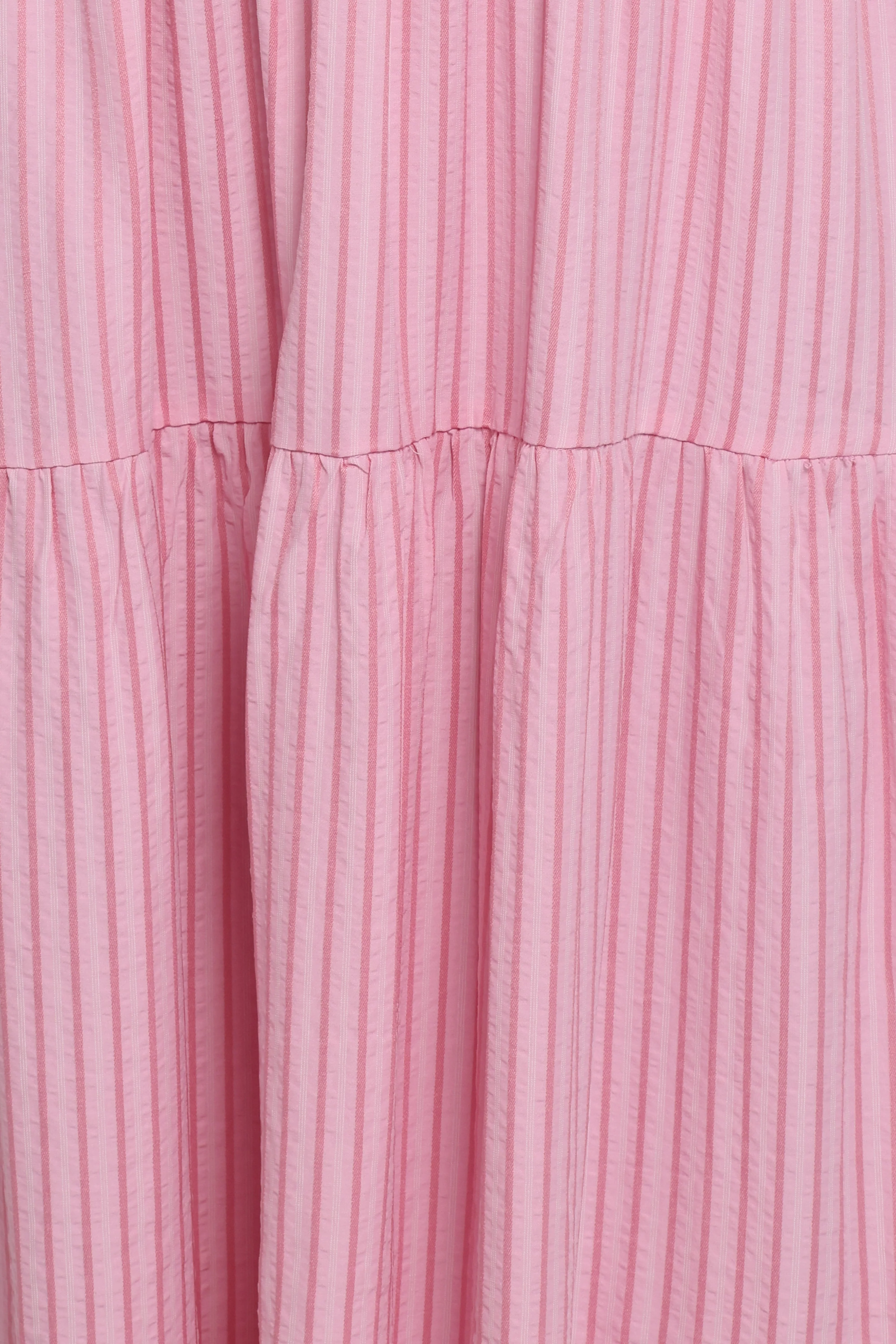 Maisie Strapless Midi Dress - Pink Stripe